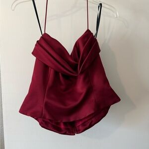 Elegant Deep Red Women's Top